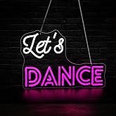 Qetibwk Let's Dance Neon Sign for Wall Decor Led Neon Signs Light Up Sign Room Decor Neon Lights Sign USB Powered