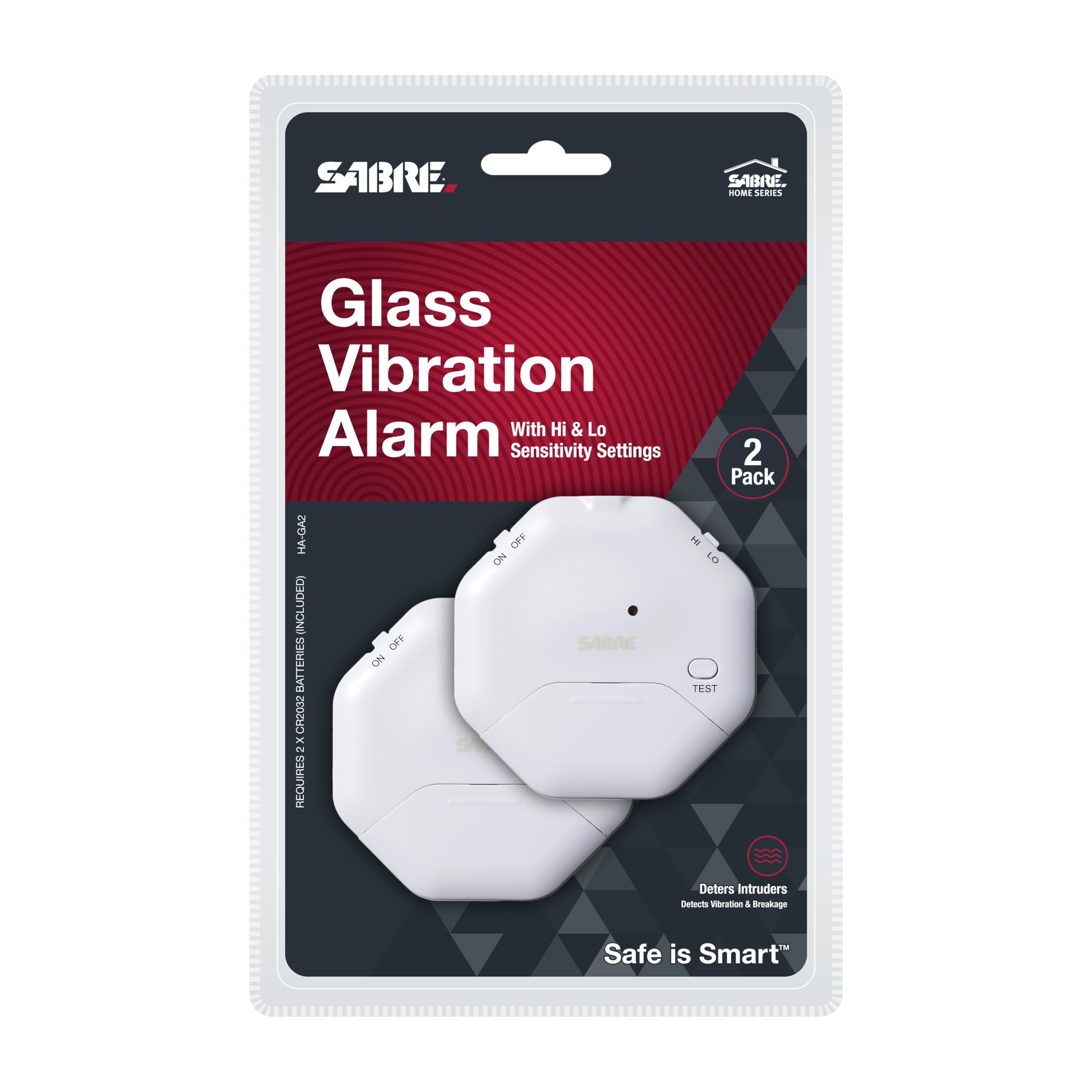 SABRE 120 dB Wedge Door Stop Security Alarm, Extremely Loud Wireless Siren Audible Up to 1,500 Ft., Non-Skid Pad, Compact Alarm Great for Home, Travel, Apartment or Dorm