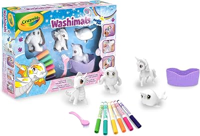 Crayola Washimals Peculiar Pets Colour and Wash Playset Unicorn Dragon Owl Yeti