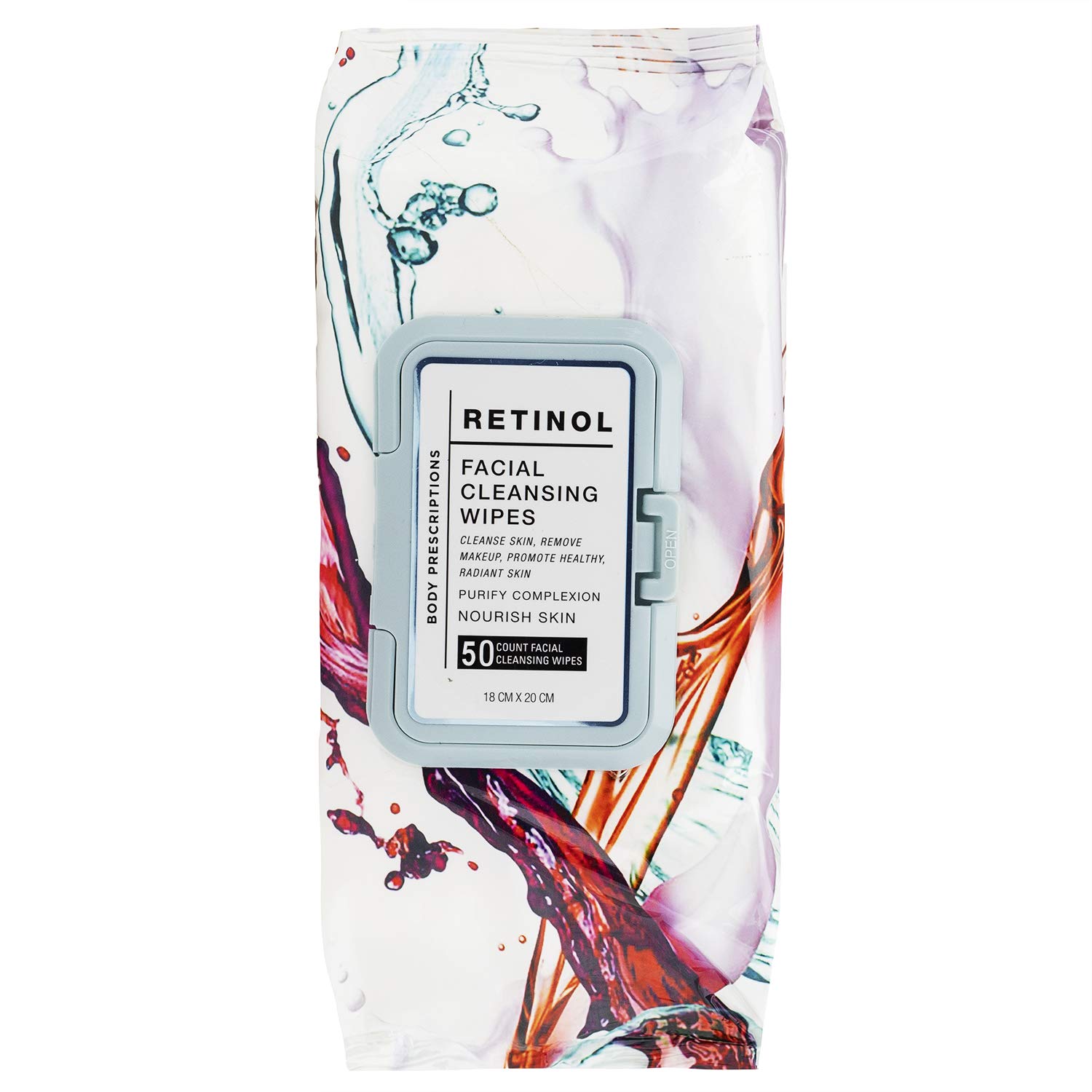 Body Prescriptions 2 Pack (50 Count Each) Retinol Facial Cleansing and Gentle Make Up Remover Wipes: Beauty