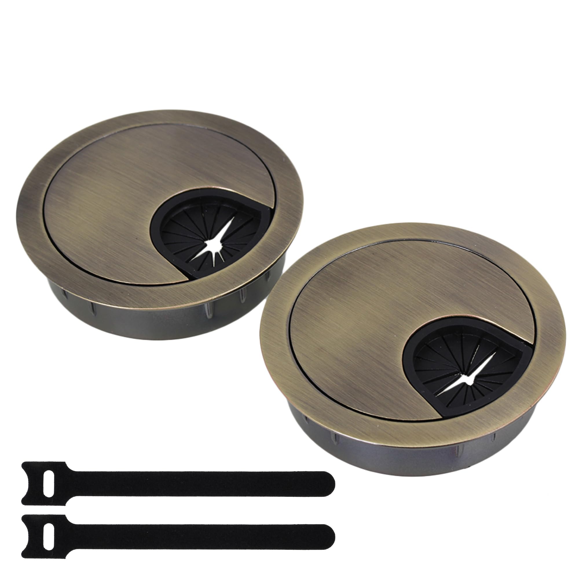SHANOER Metal Cable Grommet Antique Bronze for Management of Office & Computer Desk Wires (50MM)