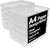 WestonBoxes A4 Transparent Plastic Craft Storage Boxes with Lids 3.6 L Pack 10