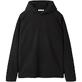 Ohoo Men's Cotton 100% Pullover Hoodie Heavyweight Oversized Sweatshirt No Ribbing No Drawstring Comfy Design French Terry