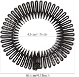 ALLY-MAGIC Comb Headband Set 2 Black Spider Grip Circle Flexible Hair Comb Women view 2