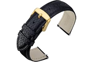 ANNEFIT Watch Band, Quick Release Textured Padded Leather Straps 16mm 18mm 19mm 20mm 22mm for Men and Women