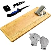 Fish Cleaning Board Kit, Fish Fillet Cutting Board Set with Clamp | 18" Bamboo Fish Cleaning Tools with Fillet Knife, Sharpener,Gloves,Anti-slip Fishing Measuring Board,Fisherman Gifts for Men