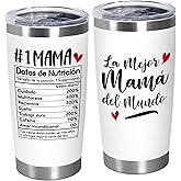 TEEZWONDER Birthday Gifts for Mom from Daughter Son - 20 oz Stainless Steel Tumbler with Lid - Mothers Day Birthday Gifts for Mom Mama Mother in Law Stepmom, Regalos para Mamá Tumblers for Women