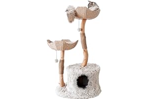 MAU Modern Cat Tree Tower for Large Cats, Real Branch Luxury Cat Condo, Wood Cat Tower, Cat Scratching Tree, Cat Condo, Cat Lover Gift, Luxury Cat, Cat Gifts by Mau Lifestyle