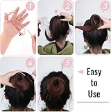 Tikplus 68PCS Hair Bun Maker Kit - Nets, Donuts, Pins, Bands - Brown Hair view 6
