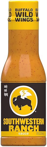 BUFFALO WILD WINGS SOUTHWESTERN RANCH SAUCE, 12 FL. OZ., MADE WITH BUTTERMILK AND CHIPOTLE PEPPERS, PERFECT DIPPING SAUCE, SALAD DRESSING, WING SEASONING OR BURGER TOPPING