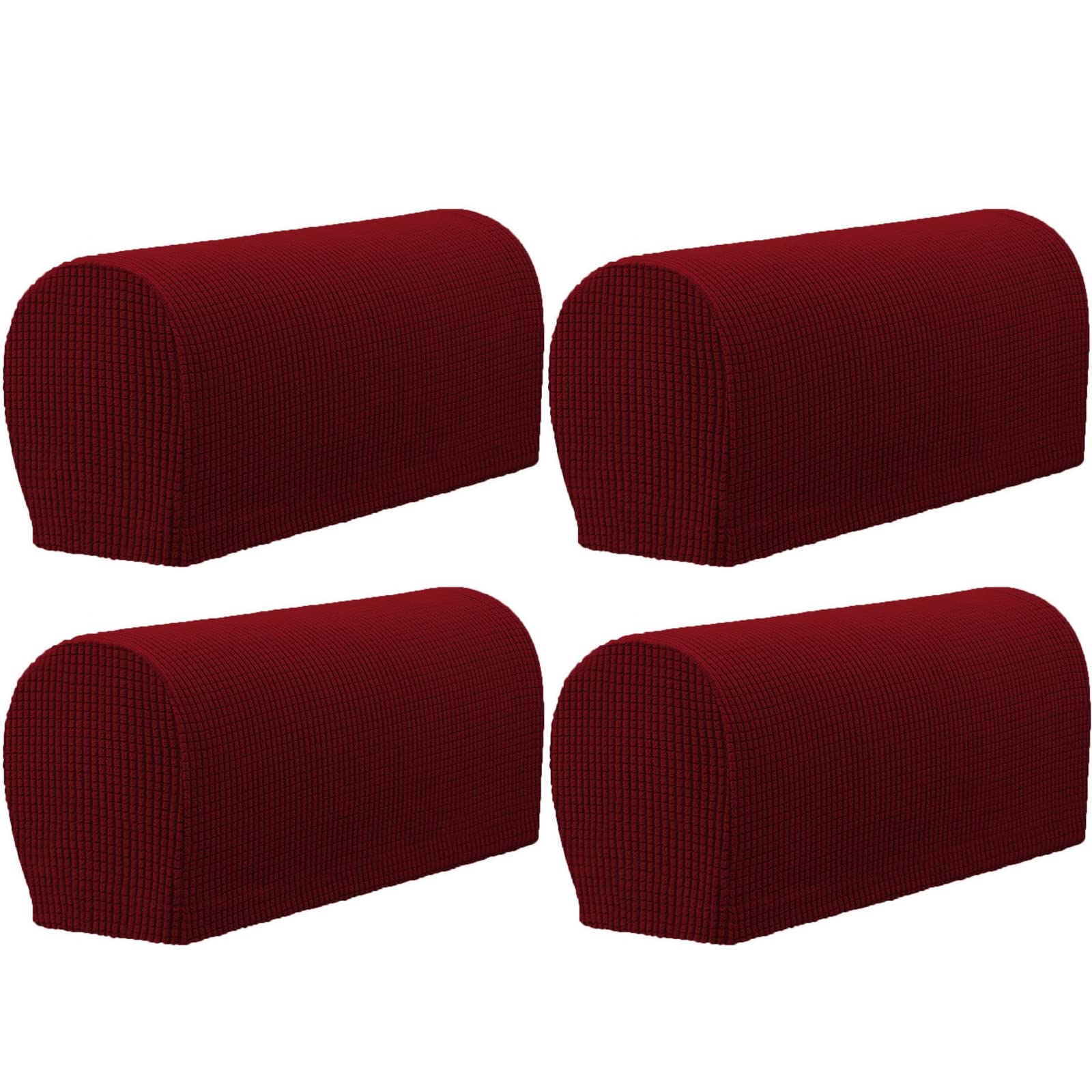 GEOCANG Armchair cover, Set of 4 non-slip armchair, sofa armrest protector, for furniture protector (Wine red)