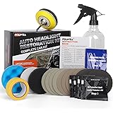 POLIWELL Headlight Restoration Kit 3 Easy Steps to Restore Sun Damaged Headlights Polish Headlights Lens Restore Cleaner DIY 