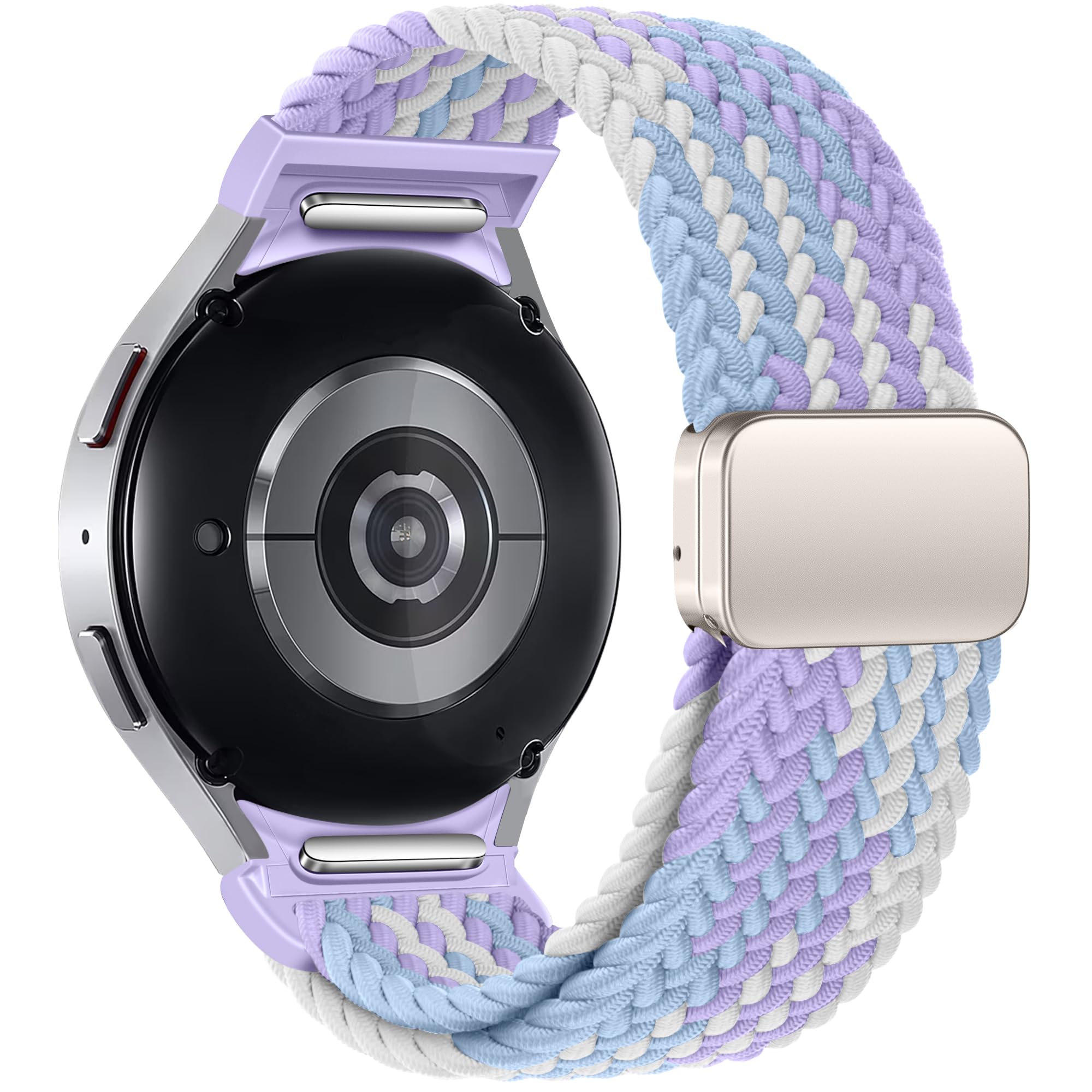ALSMGGBPAF One Click Sport Loop Band Compatible with Samsung Galaxy Watch 7 6 5 4 FE 5 Pro Band 40mm 44mm 45mm；Braided Nylon Strap for Galaxy Watch 6 4 Classic 47mm 43mm 42mm 46mm for Men Women