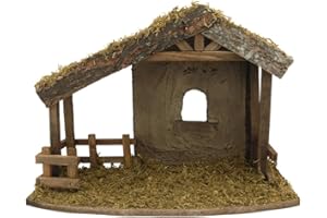 Fontanini by Roman, Stable with a Fence, 5" Collection, Nativity Stable Figure and Accessories, Hand Sculpted and Painted