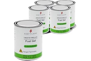 EAST FLAME Bioethanol Gel Fuel Cans – Clean Burning Fuel for Making Smores, Chafing Dish fuel cans, No Ash & Soot, Smokeless & Odorless for Indoor & Outdoor Fire Pit, Fireplaces, 3 Hour Burn Time – 4 Pack