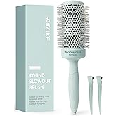 AIMIKE NaturaVol Round Brush for Blow Out, Large Round Hair Brush with Nano Thermal Ceramic Tech, for Fine Hair-Friendly Blow Drying & Styling at Home, Maximum Volume Shine-2.1" Barrel, 3" w/Bristle