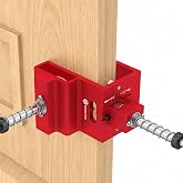 Door Lock Installation Kit for 1-3/8" &amp; 1-3/4" Wooden Door with Template | Aluminum Alloy, Door Hole Drilling Kit, Door Lock Jig, Clamp Design, Fit 2-3/8" and 2-3/4" Backsets, Drill Bit Included