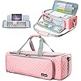 AMOIGEE Carrying Case for Cricut Explore Air 2, Cricut Maker 3, Cricut Explore 3, Pink Storage Organizer for Cricut Accessories, Quilted Cricut Bag Only, Pink, Ⅰ-Cricut Carrying Case, Classic