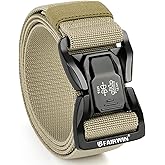 FAIRWIN Men Belt,Quick Release Tactical Belt, Military Work Stretch Nylon Web Belt for Men