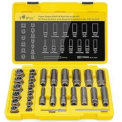 Topec Deep Bolt Extractor Set 28PCS, 3/8" Drive