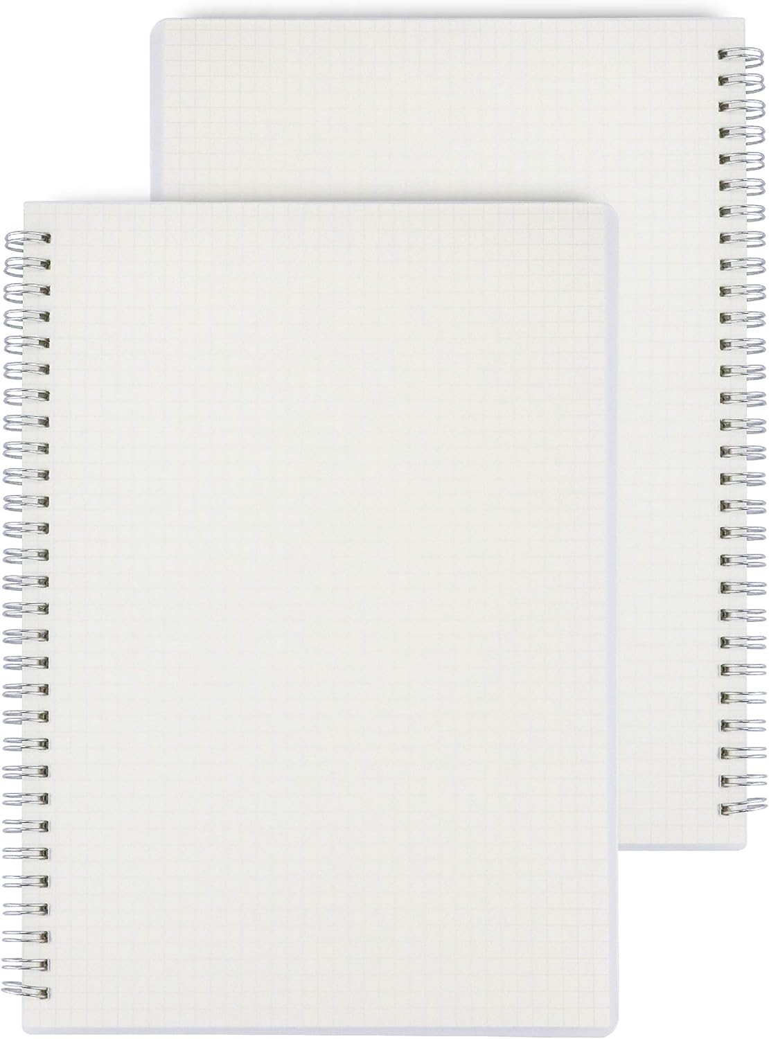 Miliko Transparent Hardcover A5 Square Grid Wirebound/Spiral Notebook/Journal Set-2 Per Pack, 8.27 Inches x 5.67 Inches(Square Grid)