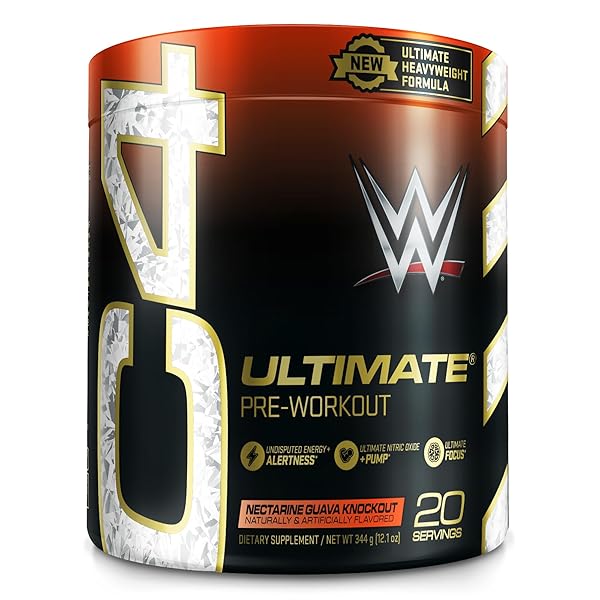 CELLUCOR C4 ULTIMATE X WWE PRE WORKOUT POWDER NECTARINE GUAVA KNOCKOUT – SUGAR FREE PREWORKOUT ENERGY SUPPLEMENT FOR MEN & WOMEN – 300MG CAFFEINE + 3.2G BETA ALANINE + PATENTED CREATINES – 20 SERVINGS