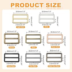 uxcell 8pcs Flat Metal Slide Buckle, 1.2" Zinc