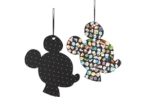 JOYMOMO Hanging Brooch Pins Organizer Enamel Pin Display Cute Cartoon Shape Brooch Pin Display Storage Holder for Brooch Pin(Without Accessories) (black-mouse-hole)
