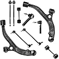 Front Lower Control Arms w/Ball Joints Sway Bar End Links Tie Rod Ends Suspension Kit for 2001-2007 Town & Country/Dodge Caravan/Dodge Grand Caravan, 2001-2003 Voyager (10PCs)
