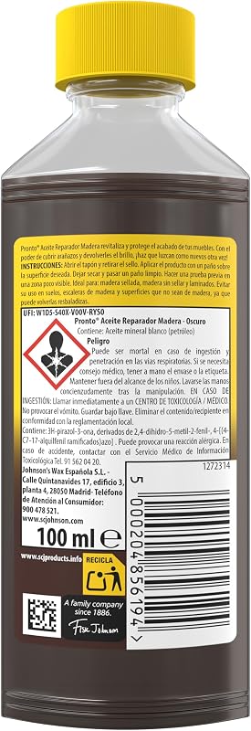 Reparador Oscuro - Tratamiento Antiarañazos para Muebles y Madera, 100 ml (El embalaje puede variar)