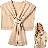 huablo Shoulder Shawls for Women, Sweater Shawl Wraps, Knitted Shawl Wrap | Knitted shawl looks like a sleeve sweater. Pull-through slit design, lightweight, versatile. Casual fashion accessory.