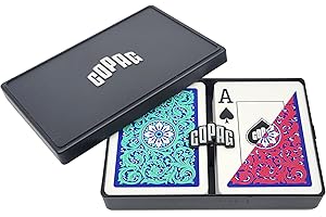 Copag 1546 Neoteric Design 100% Plastic Playing Cards, Poker Size (Standard) Green/Red (Jumbo Index, 1 Set)