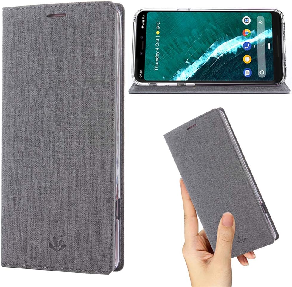 weier Flip Case for Google Pixel 3 XL, Premium Thin Case Wallet with Card Holder Stand Design Clear TPU Bumper Full Body Protective Leather phone Cover for Google Pixel 3 XL (Google Pixel 3 XL, Gary)