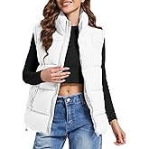 Polu Puffer Vest Women Zip Up Stand Collar Sleeveless Puffer Vests Oversized Padded Gilet Jacket
