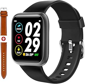 Fullmosa Smart Watch, Fitness Tracker Watch with Heart Rate Monitor,Compatible for Android iPhone,IP68 Waterproof Pedometer Smartwatch,Sleep Monitor,Calorie Counter ,Sport Watch for Women Men