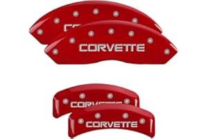 MGP CALIPER COVERS MGP Brake Caliper Covers for Chevrolet Corvette C4 1988-1996 with Red Powder Coat Finish, Engraved with Silver/Gold C4 Logo (Set of 4)