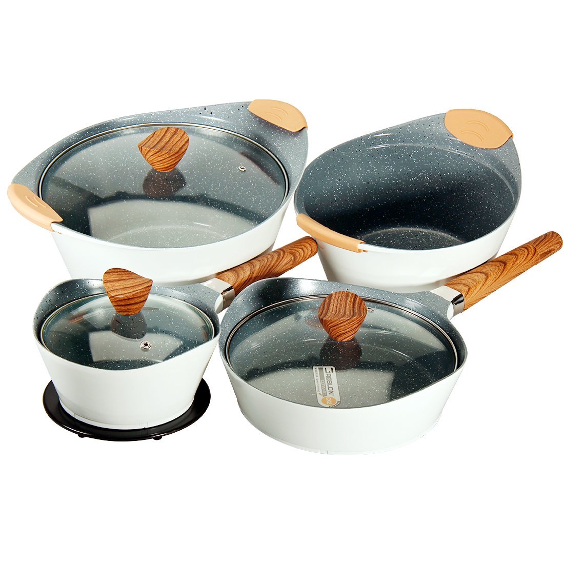 Ceramic Cookware Set Dishwasher Safe Nonstick Aluminum Induction