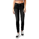 RHODANTHE Women's Ripped Boyfriend Jeans Stretch Skinny Jean Trendy Distressed Straight Leg Jeans with Holes