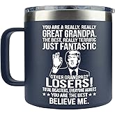 AMAZPRINTS Gifts for Grandpa from Granddaughter, Grandson, Grandchild on Christmas- Grandpa gifts for Christmas - Grandparents Gifts - Birthday Gifts for grandpa -14oz Stainless Steel Mug - Insulated