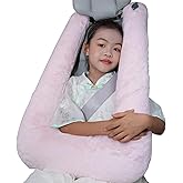 Keemall Car Pillow for Kids, Professional Inflatable Kids Car Pillow for Sleeping Carseat Travel - Safe, Reliable - Inflatable Travel Pillows for Kid Adult Car Seats Pink