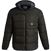 Bass Creek Outfitters Mens Winter Jacket - Insulated Quilted Winter Coat Heavyweight Hooded Puffer Outerwear Jacket for Men