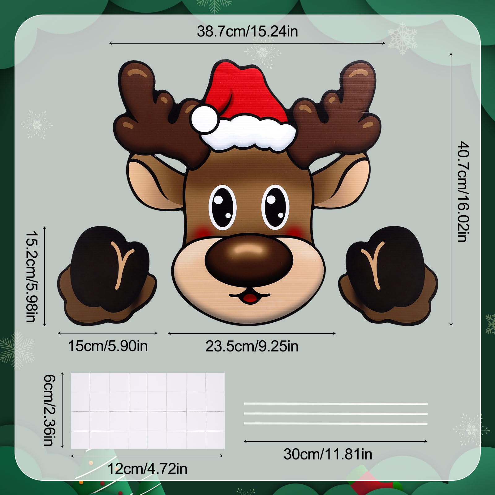 Condition photo showing New/Like New for elk outdoor fence decorations - christmas yard peeker for holiday garden courtyard decor