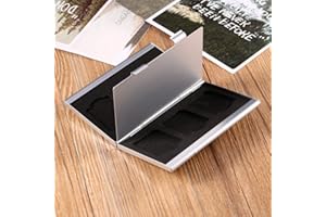 Generic Memory Card Storage Case Durable Portable Aluminum Holder for 6pcs SD Cards Compact and Light Weight for Photography 