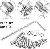 HAOCHEN 1320 Pcs M3 Bolts Nuts Washers Set Stainless Steel Hex Socket Head view 3