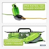 Status 10m Extension Lead IP54 Green Waterproof Outdoor Cable 13A Plug view 3