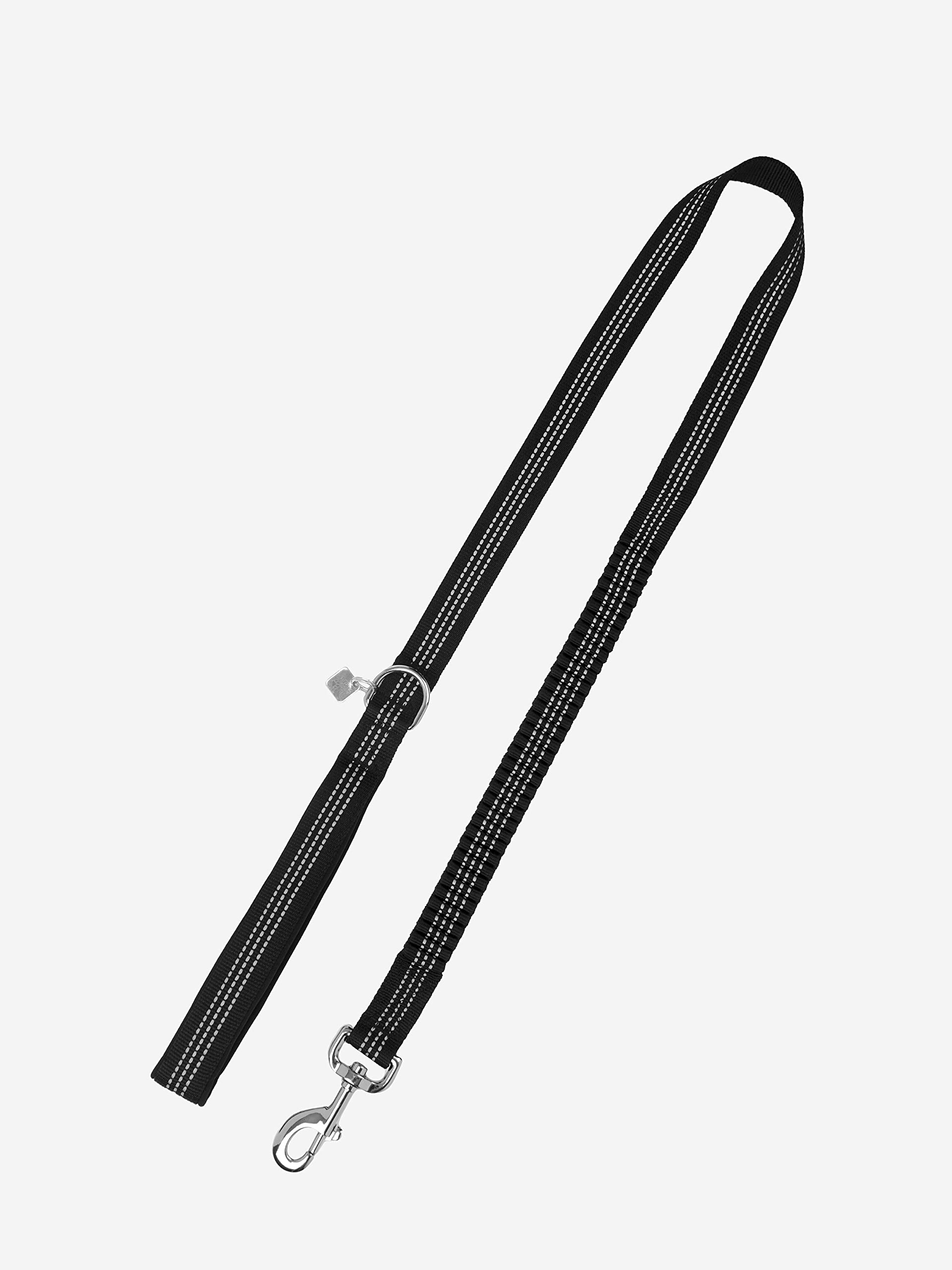 LeMieux Henley Bungee Dog Lead in Black - Outdoor Pet Everyday Walking Leash - Soft Lined Comfort Grip and Shock Absorbent - Large