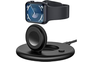 LLYZZ Upgraded for Apple Watch Charger, Portable Magnetic iWatch Charger with Charging Cable,Foldable Fast Watch Charger Stand for Apple Watch Series 9/8/7/6/5/4,SE,Ultra 2[Nightstand Mode]-Black