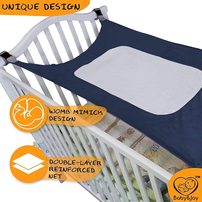 Infant Safety Hammock Ultra Soft Fabric with Reinforced Net Heavy Duty & Adjustable Straps Baby