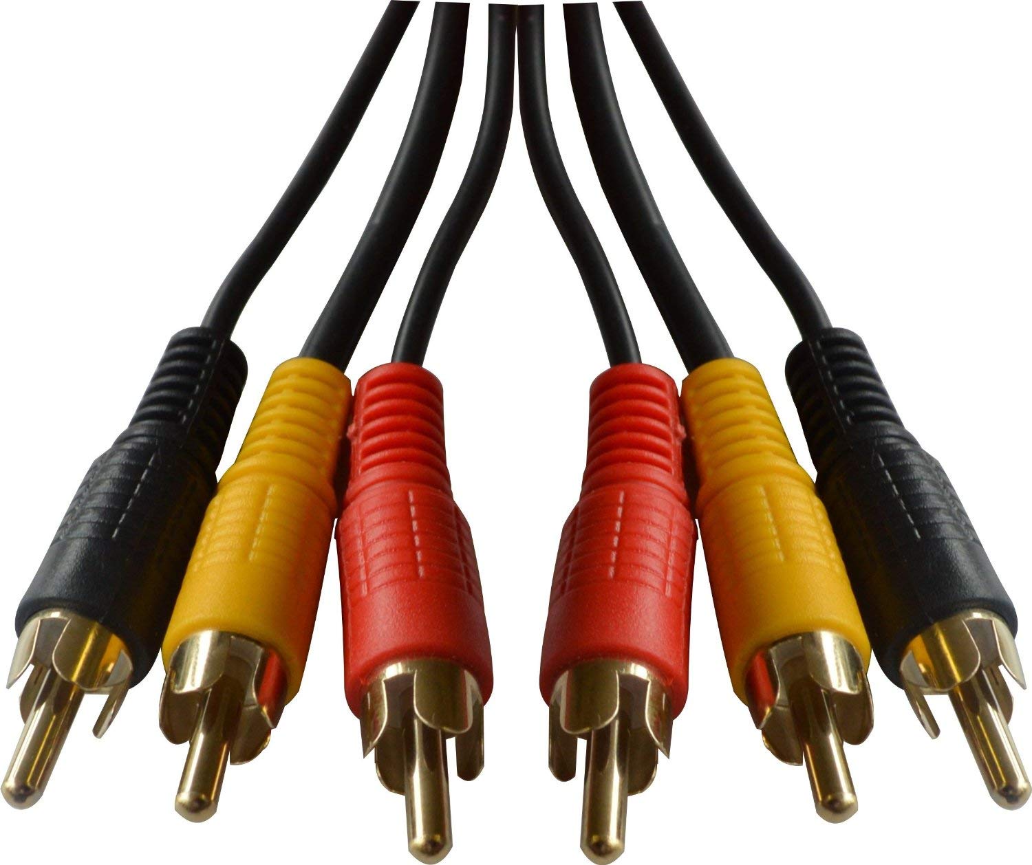 World of Data - 0.5m RCA/Phono Cable (Triple) - 100% Copper Wire - 24k Gold - Male to Male - Left & Right Audio & Video - Stereo - 3RCA - 3xRCA