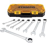 DEWALT Tough Box 8 PC SAE Ratcheting Combination Wrench Set